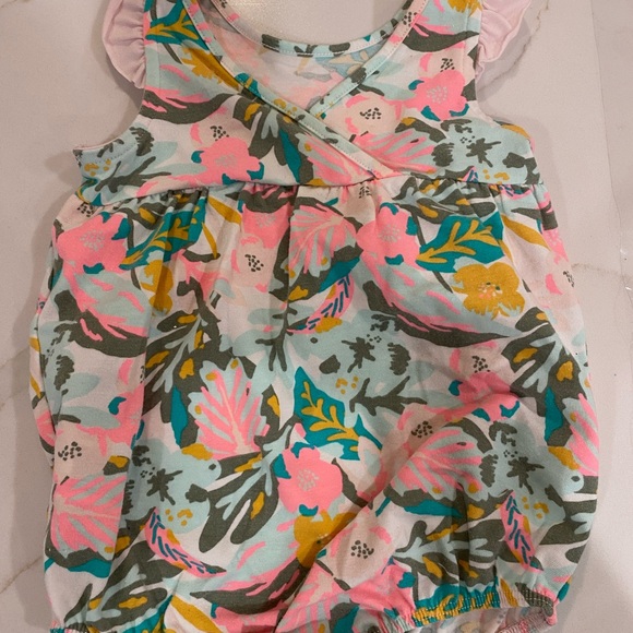 Floral and Striped Baby Onesies - Picture 4 of 7